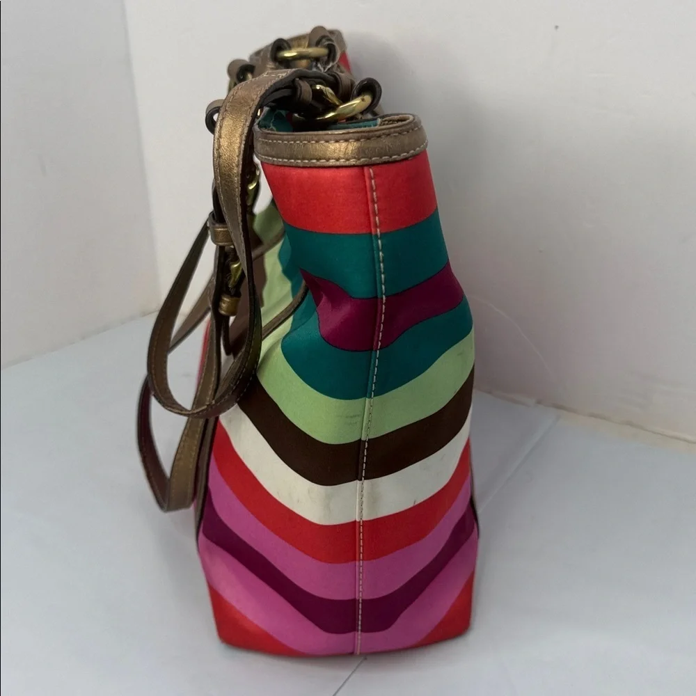 Coach Legacy Stripe sateen tote bag